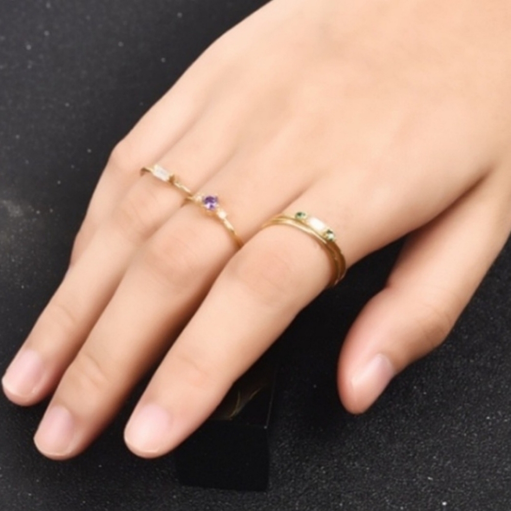 NWT 4 piece 18 k gold plated Women's Ring Set - Picture 14 of 15